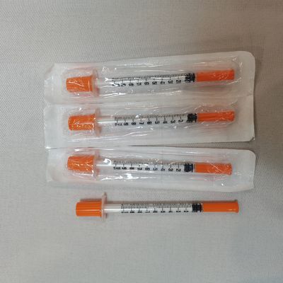 1 ml ινσουλίνης σε σύριγγα ένεσης με σταθερή βελόνα συγκεντρωτική 100 μονάδες ή 40 μονάδες